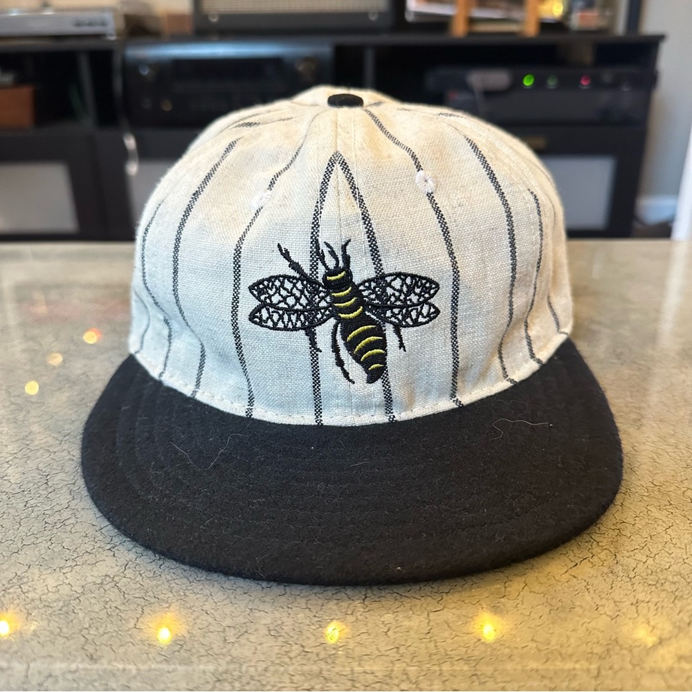 Ebbets Field Flannels Black and Cream Authentic 1925 Salt Lake Bees Wool Hat